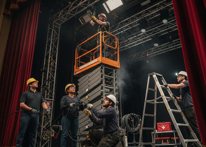 Безопасность на сцене: памятка для монтажника света