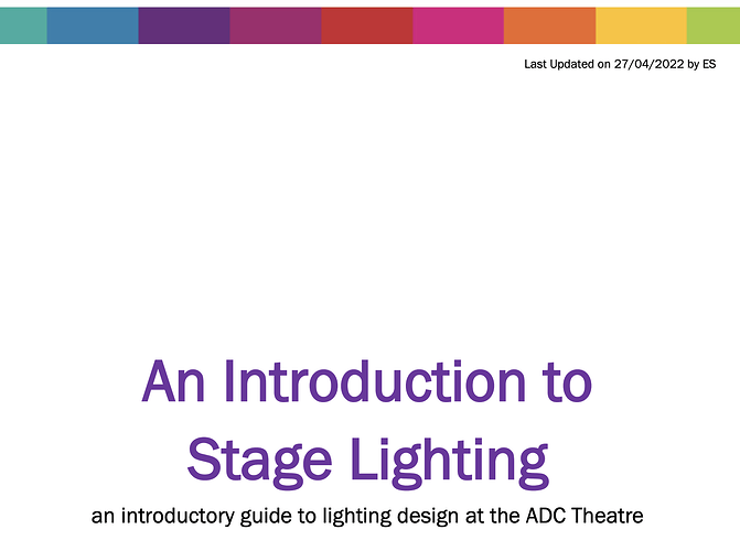 An Introduction to Stage Lighting / Основы освещение на сцене